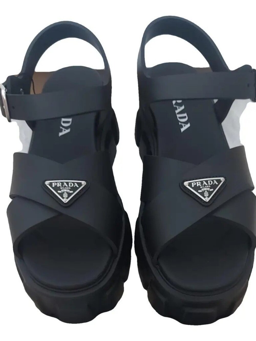Brand New Prada Womens Monolith Rubber Sandals EU 38 / US 8